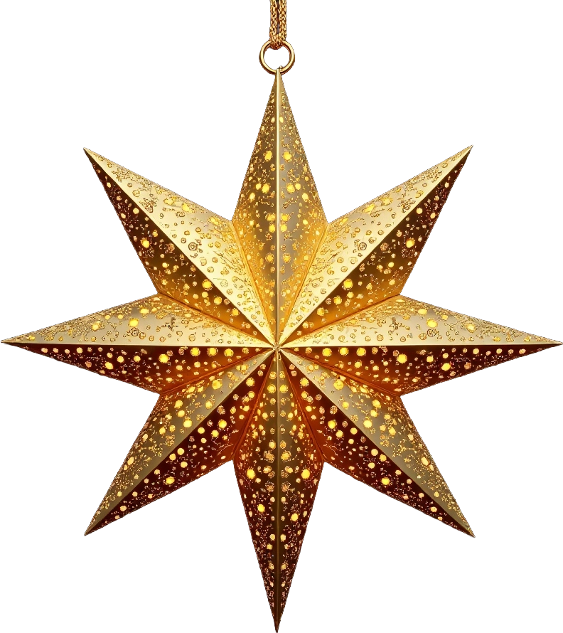 Glowing Golden Star Ornament